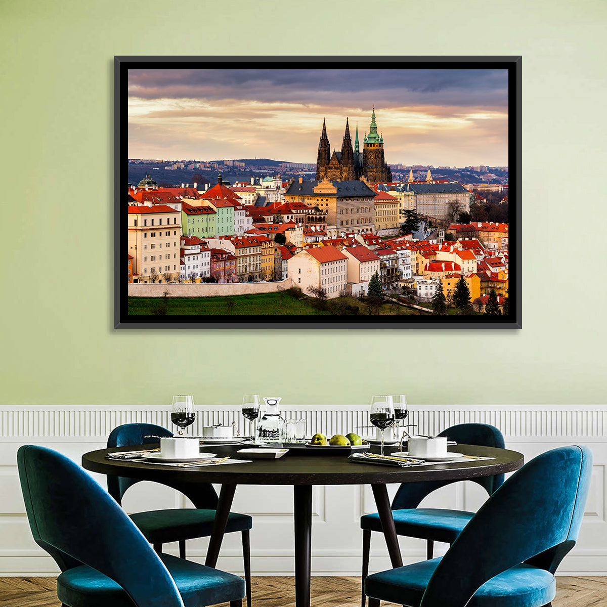 St Vitus Cathedral Prague Wall Art in a room, landscape