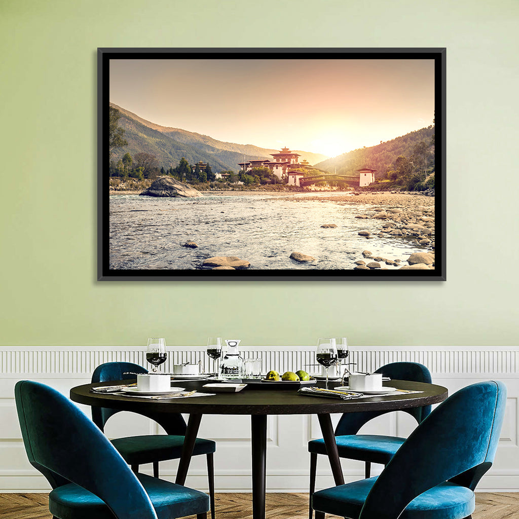 Punakha Dzong at Golden Hour Wall Art