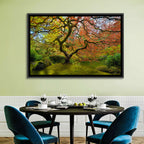 Gnarled Japanese Maple by Garden Pond Wall Art