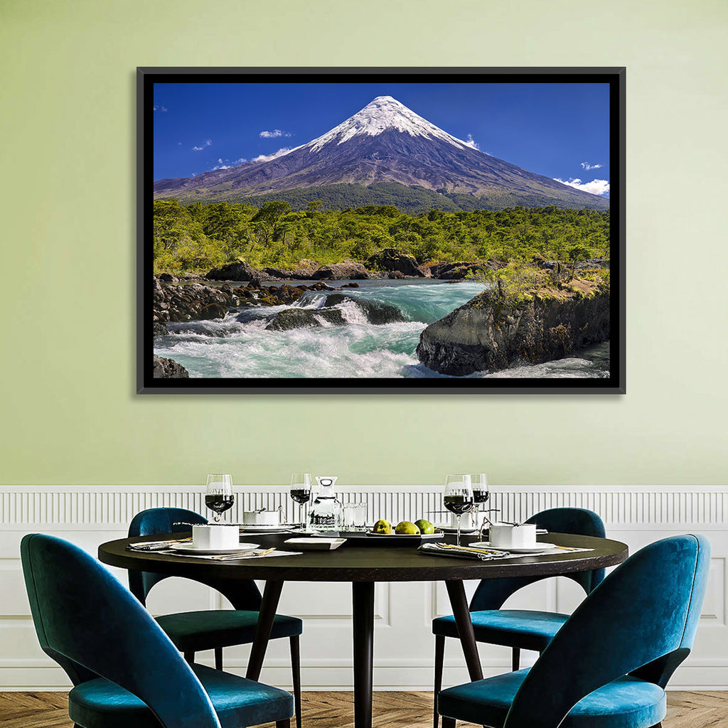 Osorno Volcano Over Petrohue Rapids Wall Art