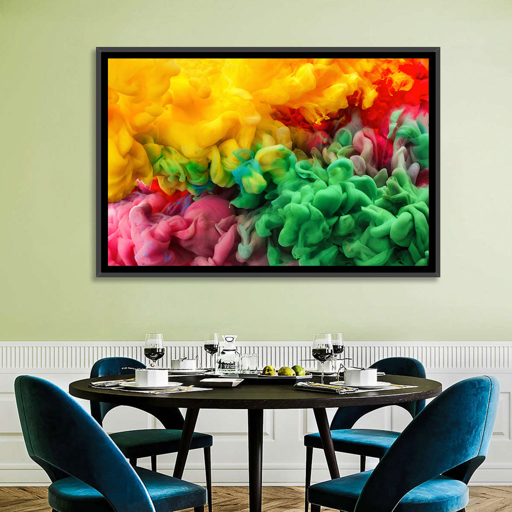 Vibrant Underwater Ink Cloud Abstract Wall Art