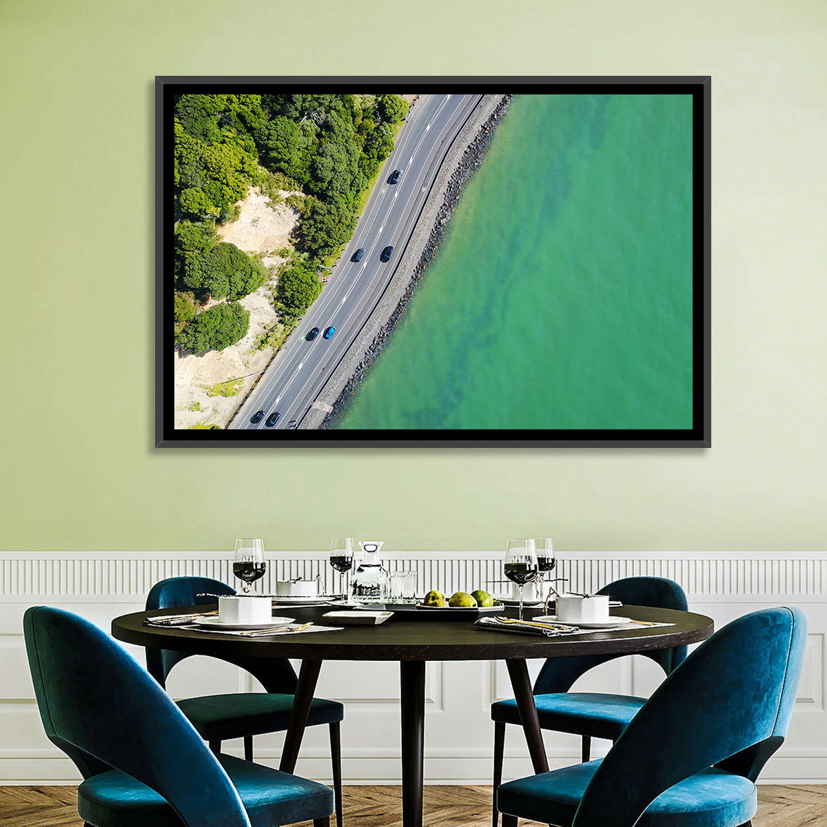 Auckland Coastal Highway Aerial View Wall Art