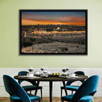 Jerusalem Sunset Over Temple Mount Wall Art