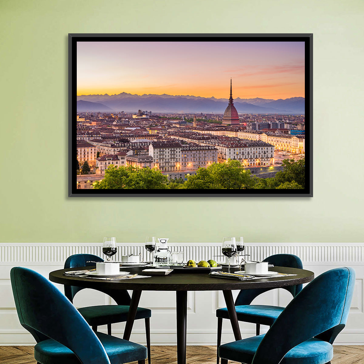 Turin Skyline at Golden Dusk Wall Art