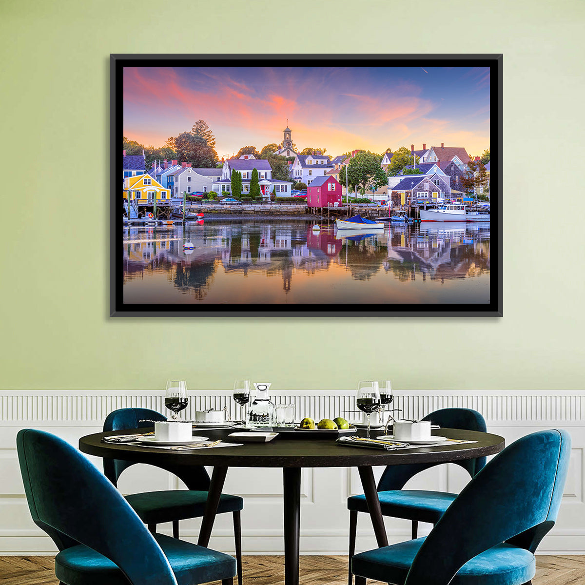 Rockport Harbor Motif Number 1 Wall Art in a room, landscape