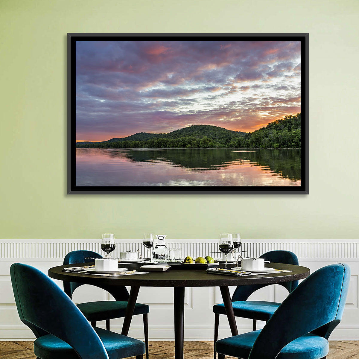 Ohio River Paden City at Dusk Wall Art