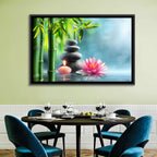 Zen Massage Stones with Waterlily Wall Art