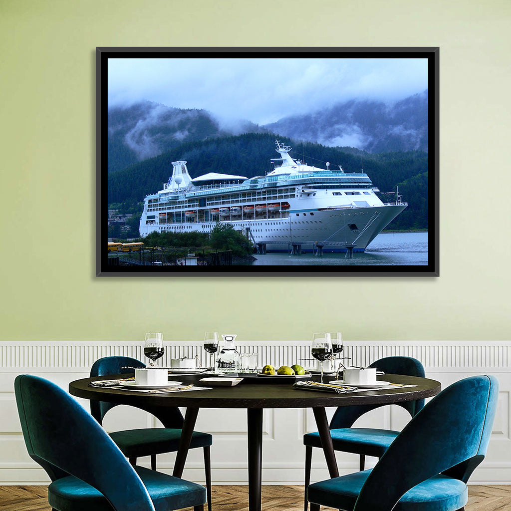 Misty Docked Cruise Ship Wall Art