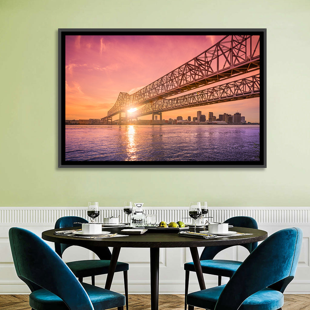 Crescent City Connection at Sunset Wall Art