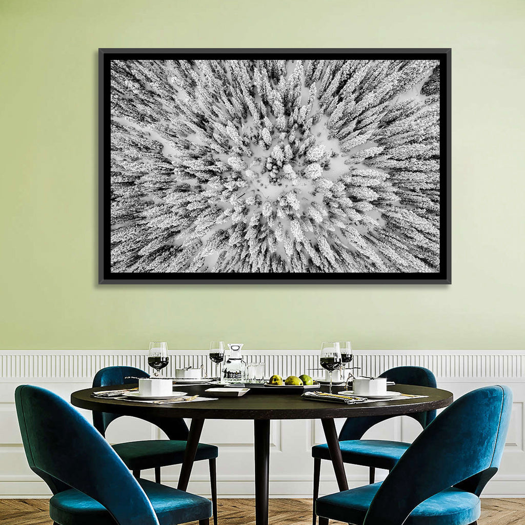 Snowy Aerial Forest Wall Art