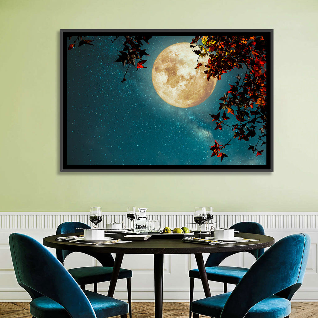 Autumn Moon with Milky Way Wall Art