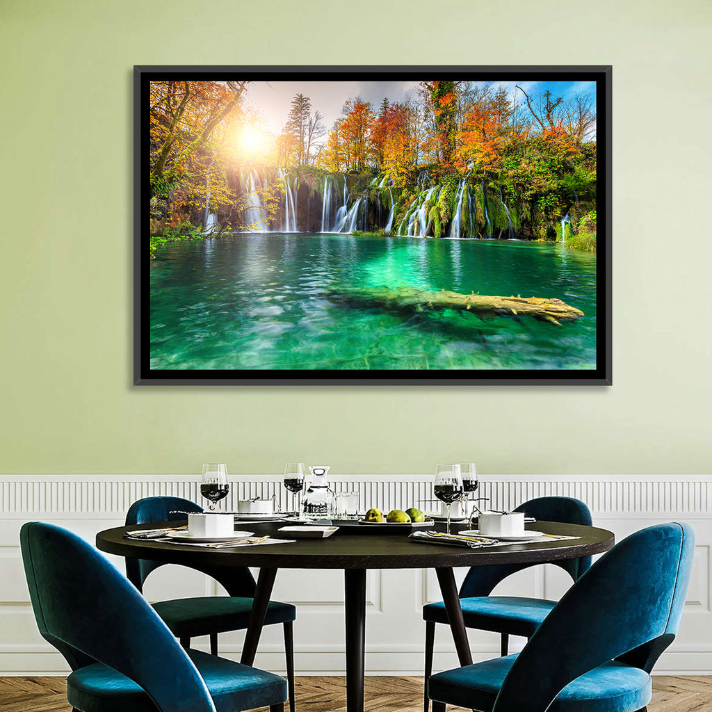 Autumn Waterfalls at Plitvice Lakes Wall Art