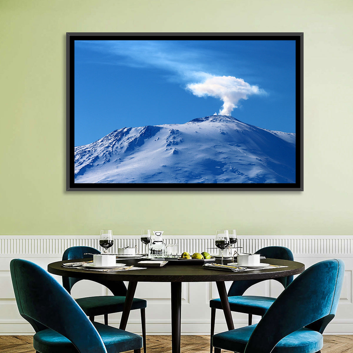 Mount Erebus Summit Wall Art in a room, landscape