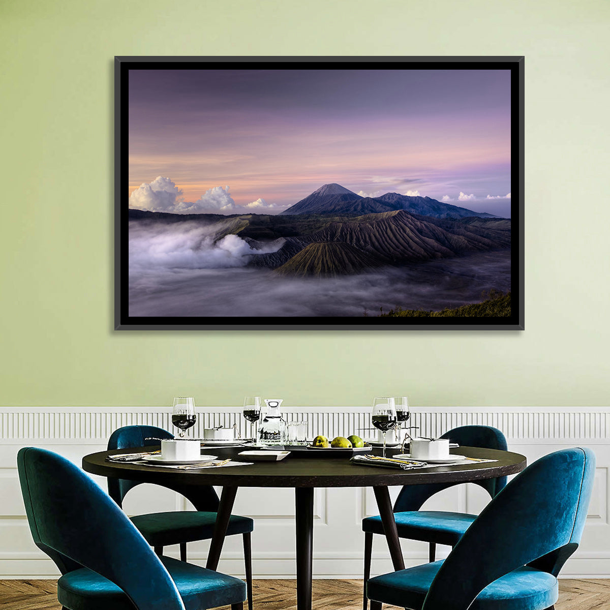 Mount Bromo at Dawn Wall Art in a room, landscape