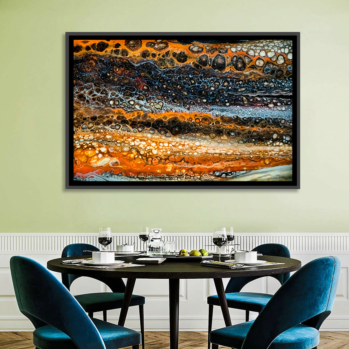 Cosmic River Strata Abstract Pour Wall Art