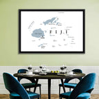 Fiji Islands Political Map Wall Art