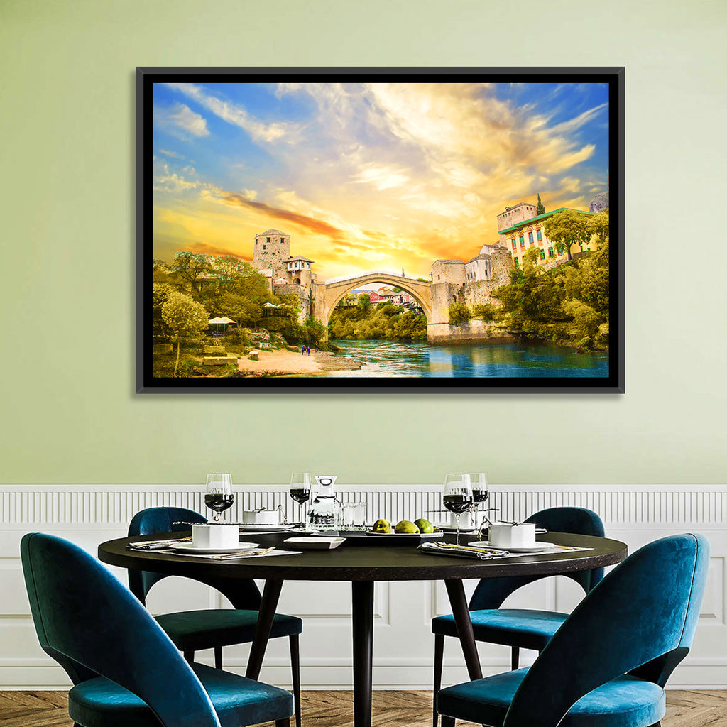 Stari Most at Sunset Wall Art