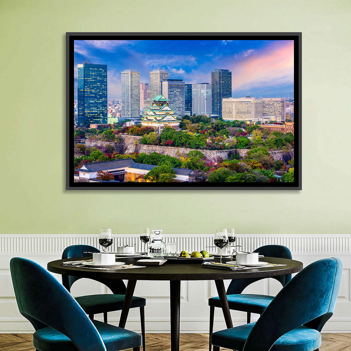 Osaka City Skyline Wall Art