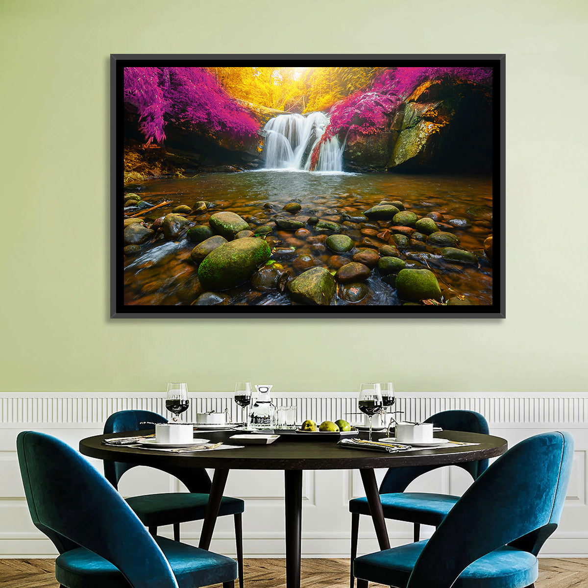 Phu Soi Dao Waterfall at Dusk Wall Art