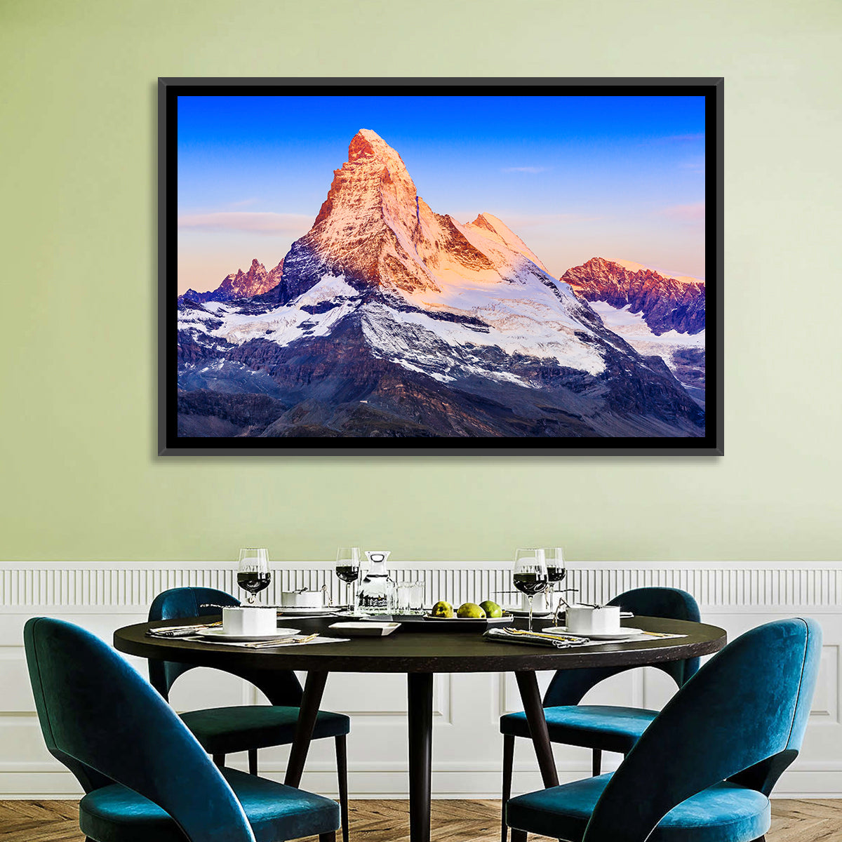 Matterhorn Sunrise Wall Art in a room, landscape