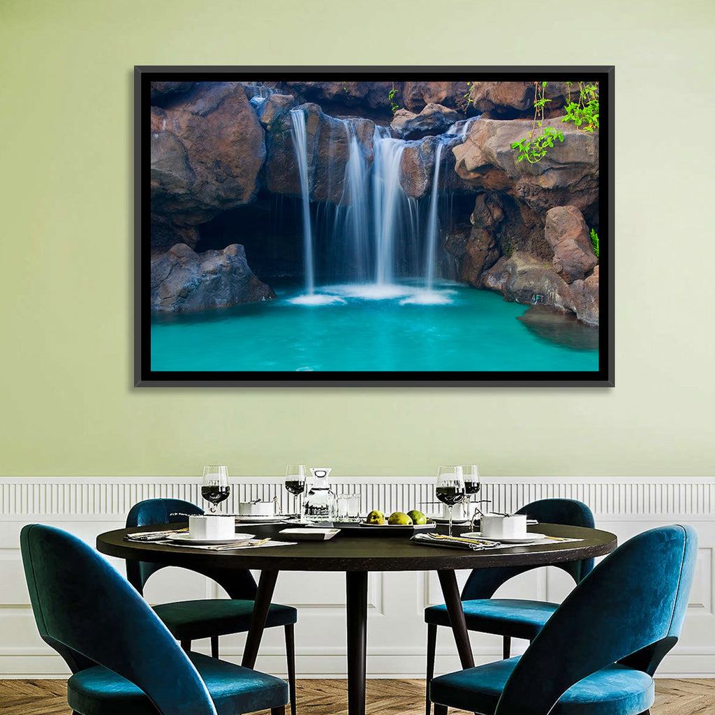 Waterfall Into Turquoise Pool Wall Art