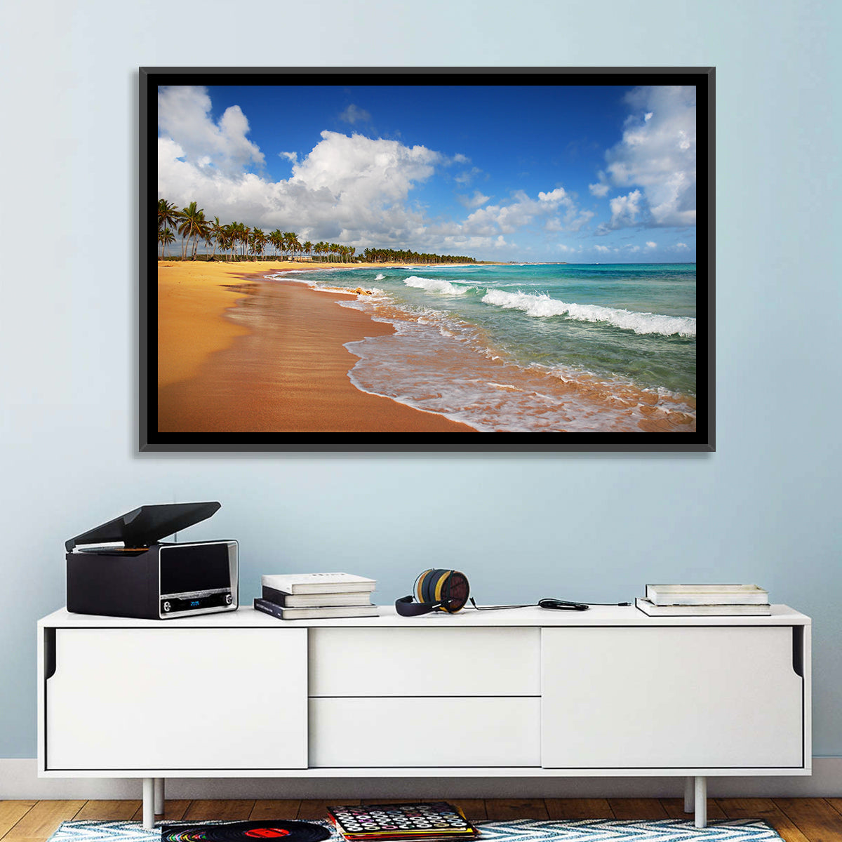 Palm Lined Tropical Coast Wall Art