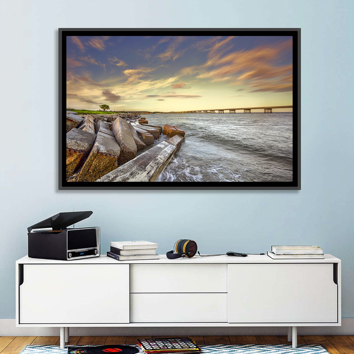 Nassau County Causeway at Sunset Wall Art