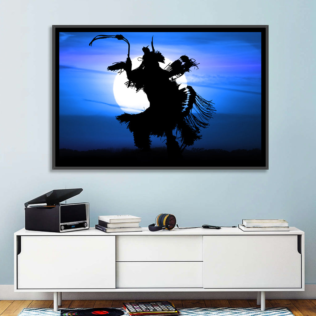 Moonlit Pow Wow Dancer Wall Art