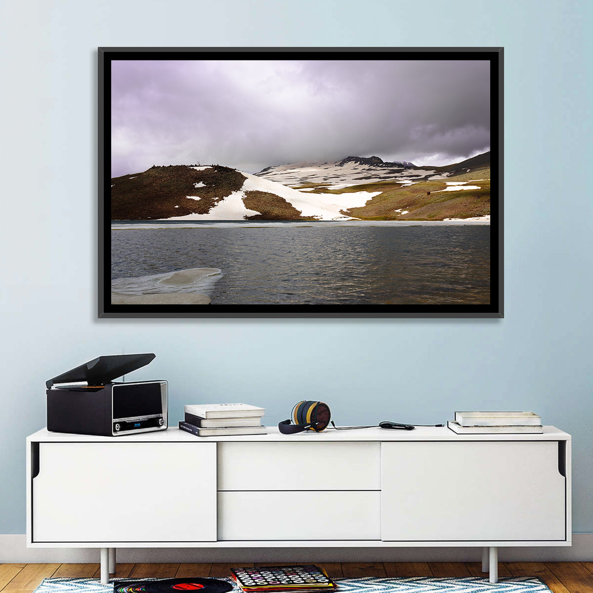 Lake Kari, Armenia Wall Art in a room, landscape