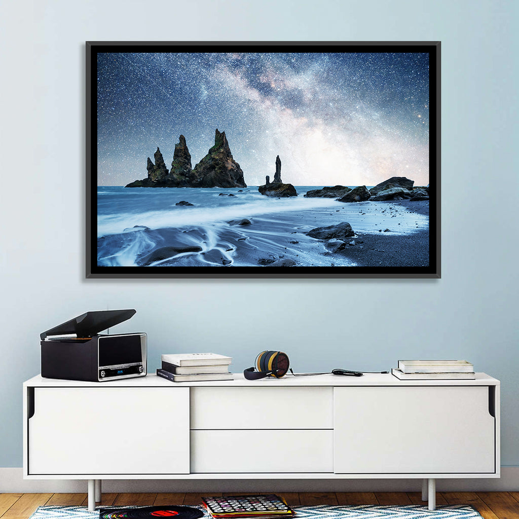 Reynisdrangar Sea Stacks Night Wall Art