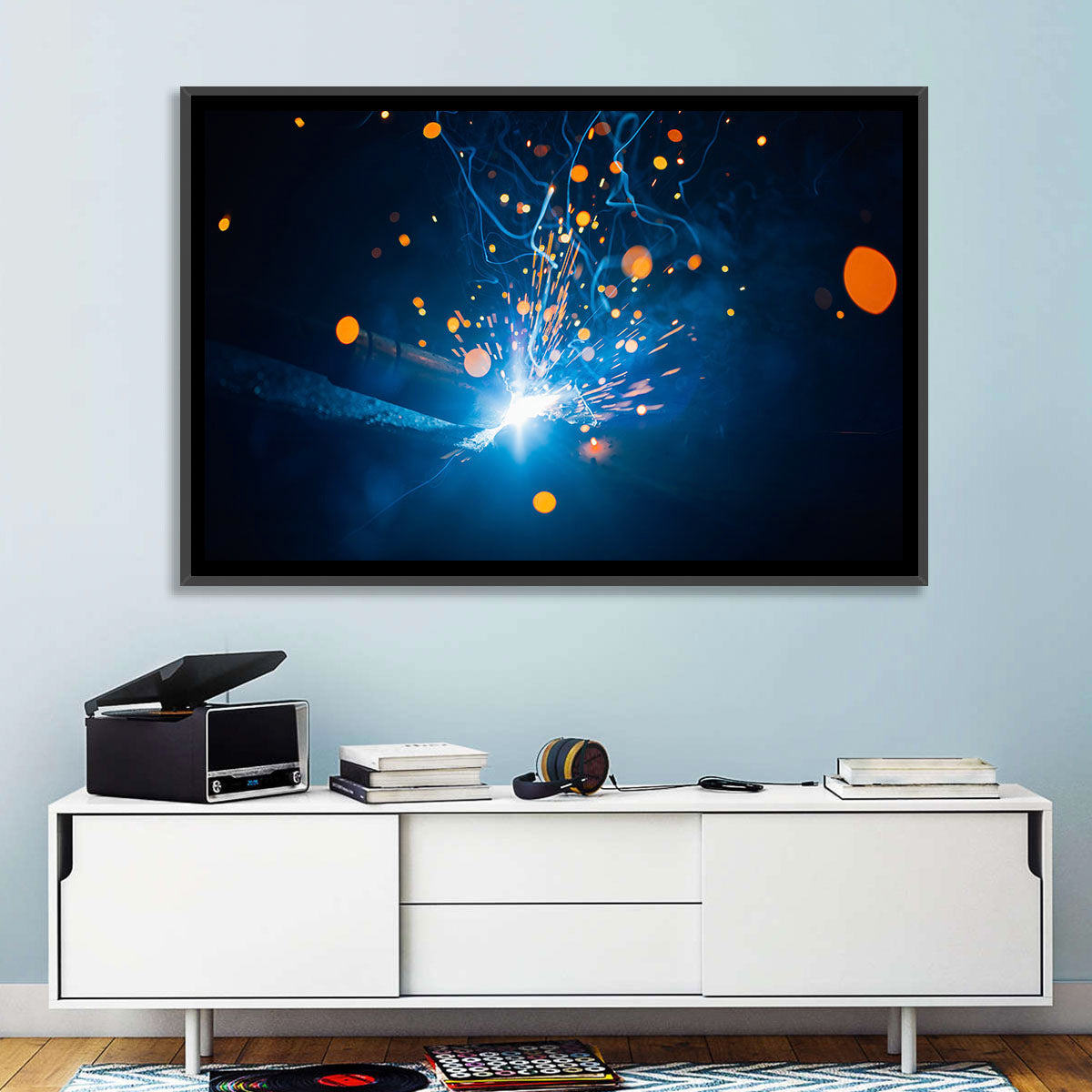 Welding Sparks Close-up Wall Art
