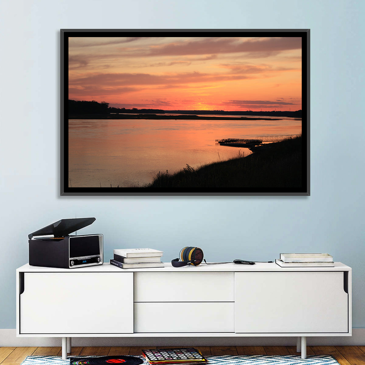 Missouri River Sunset at Dusk Wall Art