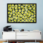 Yellow Chrysanthemum Bloom Pattern Wall Art