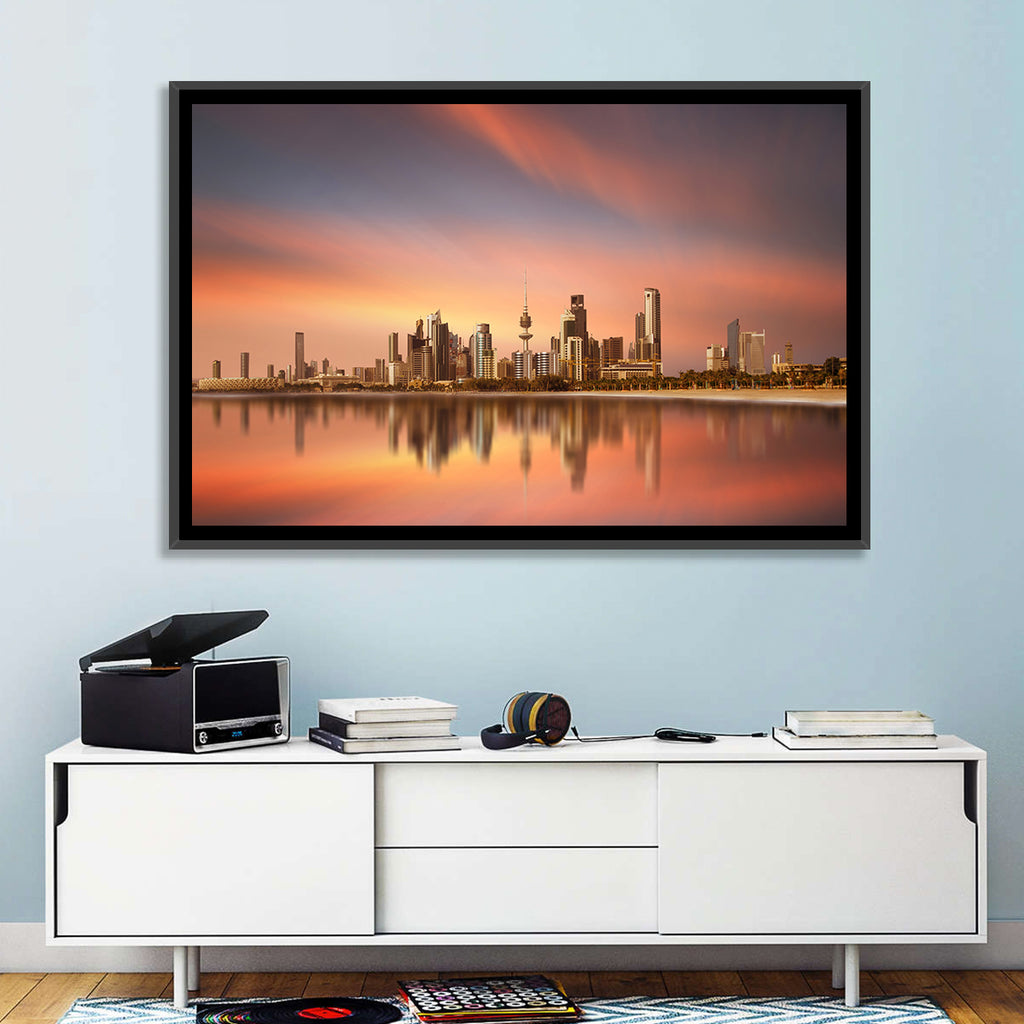 Kuwait City Skyline at Sunset Wall Art