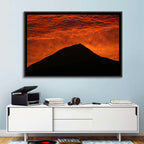 Pico Island Volcano Silhouette at Sunset Wall Art