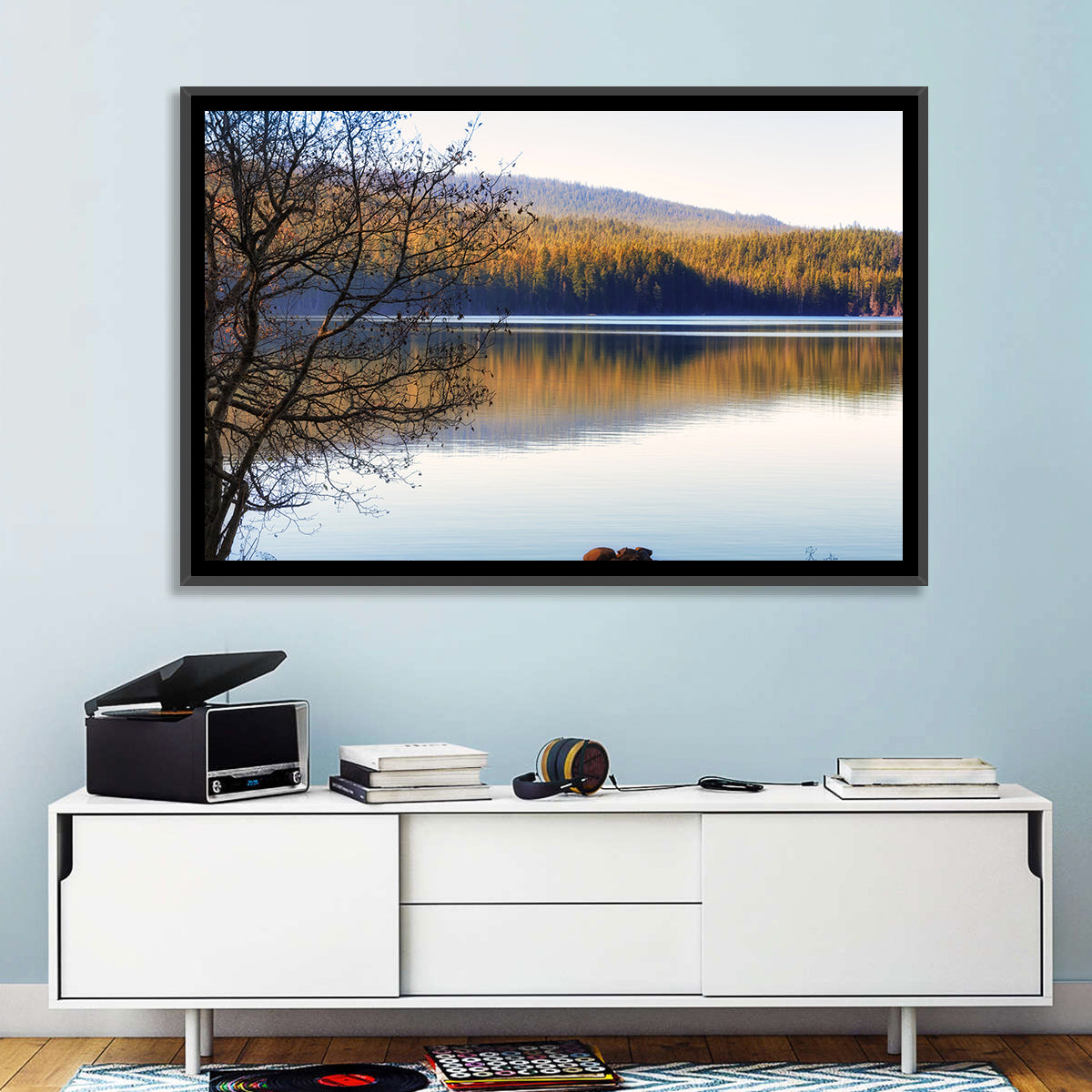 Dawn at Odell Lake Wall Art in a room, landscape