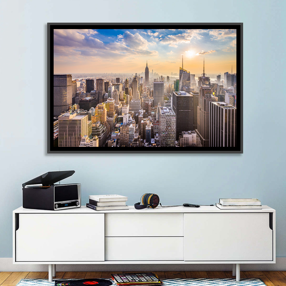 New York City Skyline at Golden Hour Wall Art