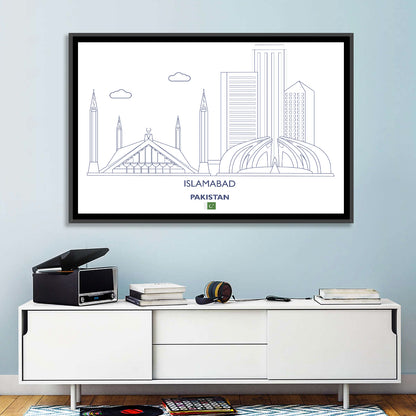 Islamabad City Skyline Wall Art