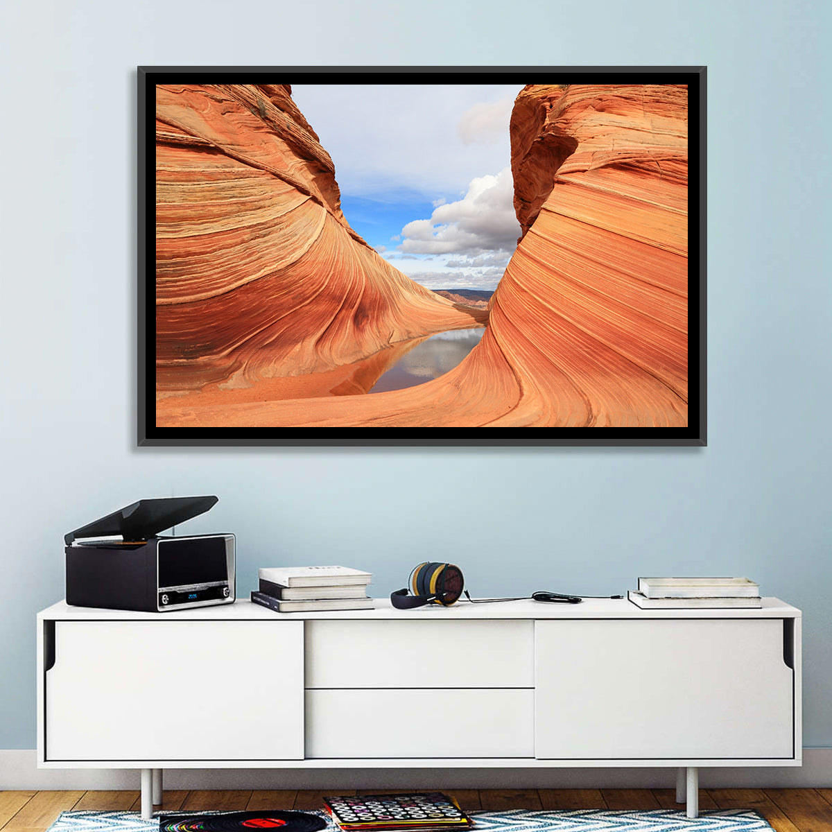 The Wave at Coyote Buttes Wall Art in a room, landscape