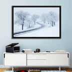 Misty Winter S-curve Road Wall Art