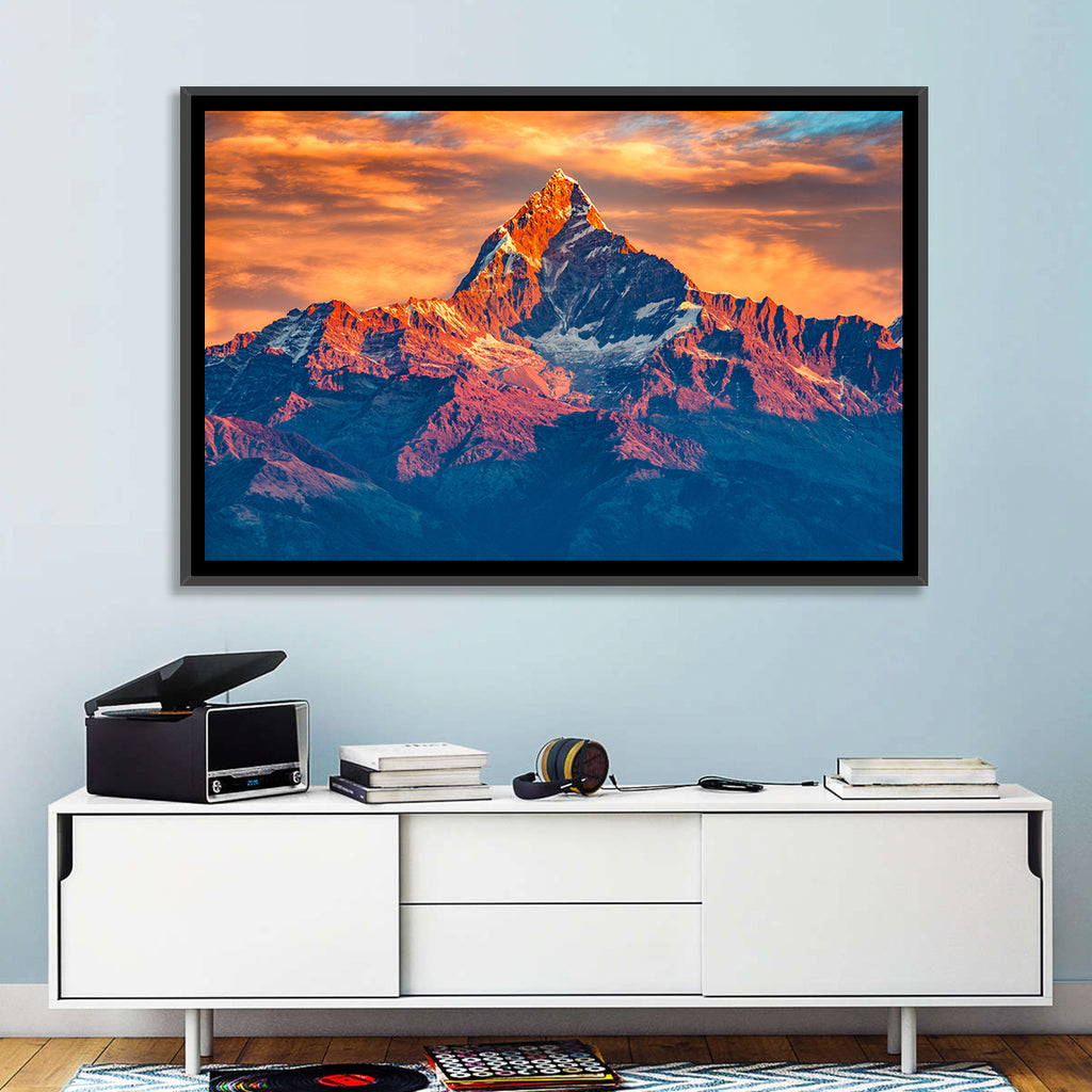 Machhapuchhre Sunrise Over Pokhara Wall Art