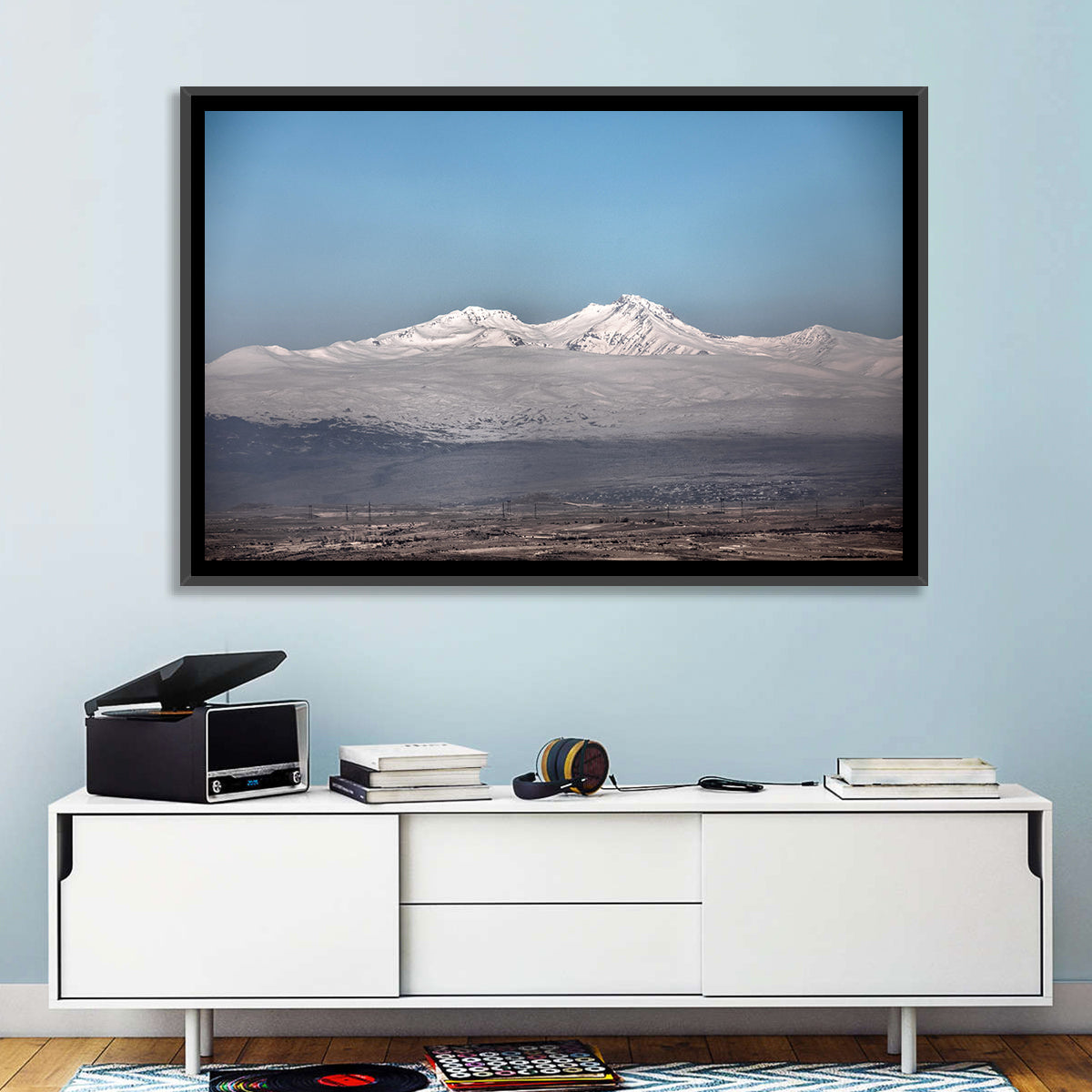 Mount Aragats Winter Landscape Wall Art in a room, landscape