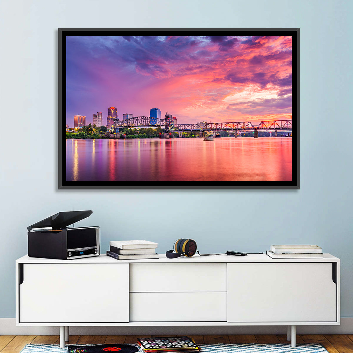 Little Rock Sunset Skyline Wall Art