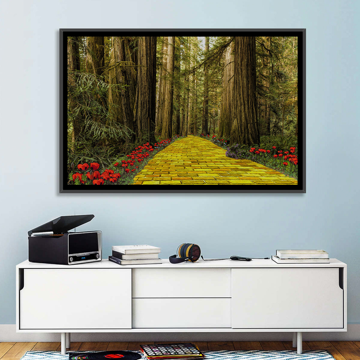Yellow Brick Path Through Redwoods Wall Art