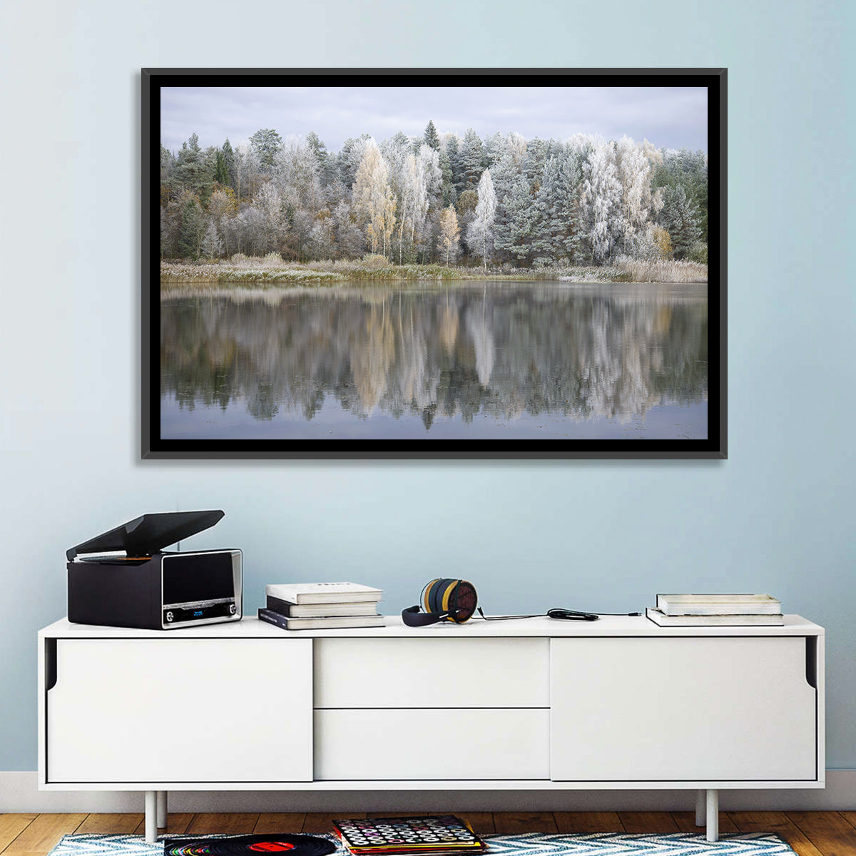 Pskov Region Forest Lake Wall Art in a room, landscape