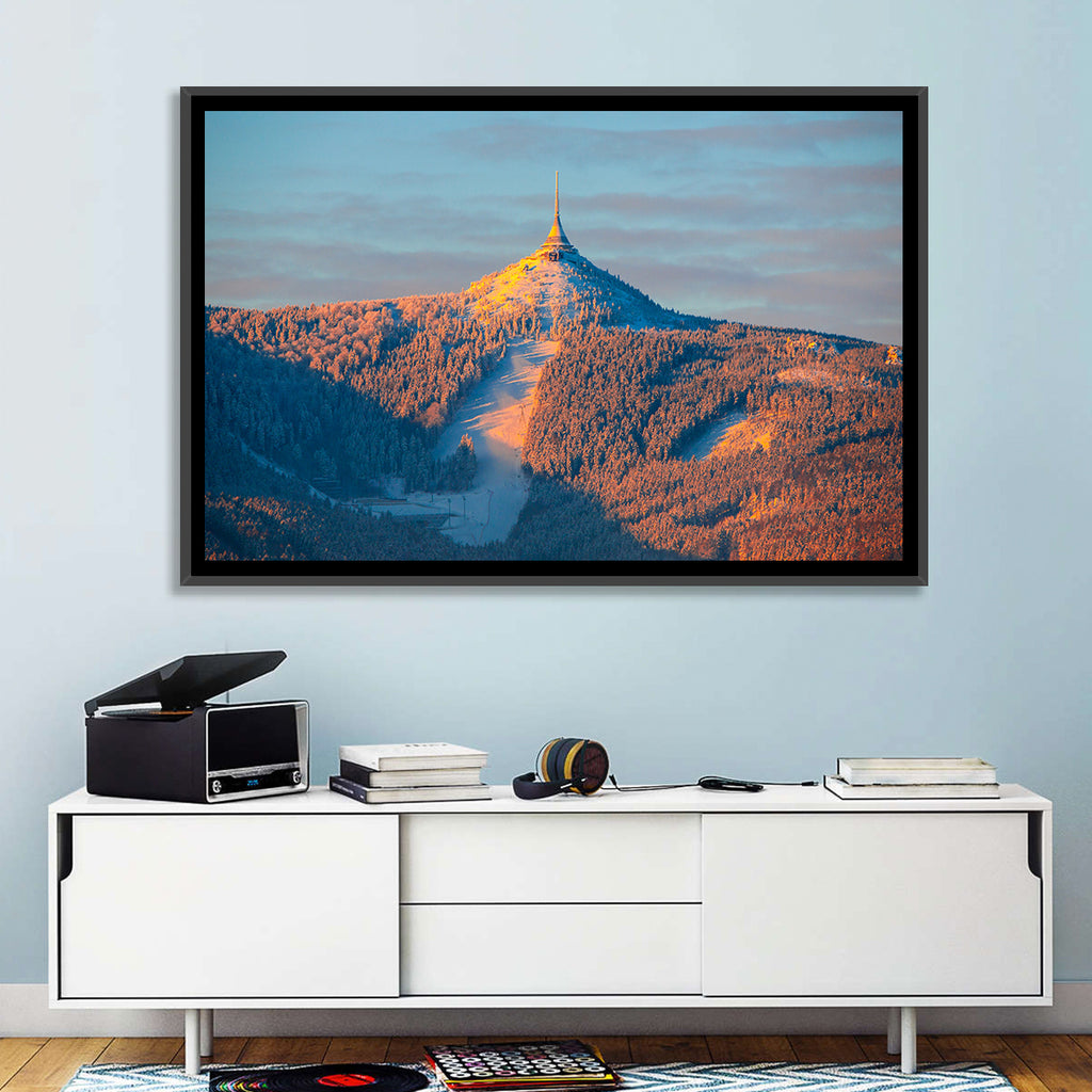 Ještěd Summit at Golden Hour Wall Art