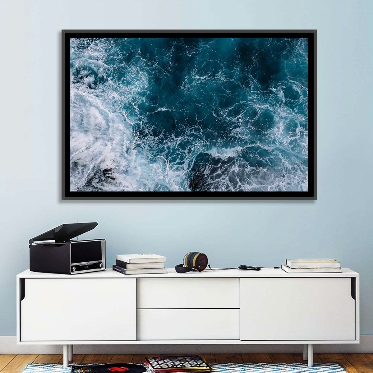Aerial Swirling Ocean Waves Wall Art