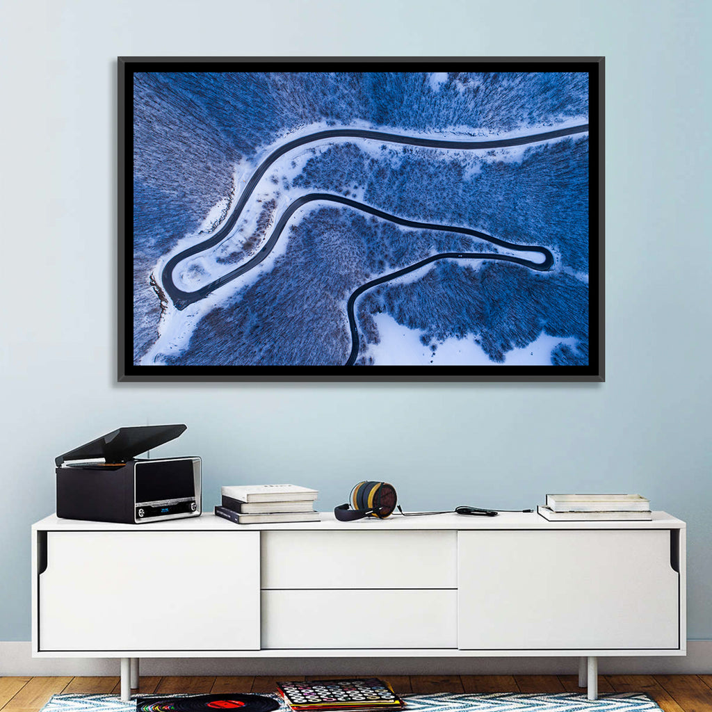Montenegro Snowy Mountain Road Wall Art
