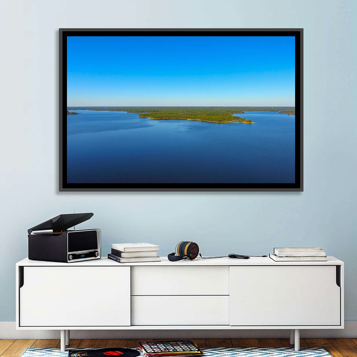 Big Creek Lake Peninsula Wall Art in a room, landscape
