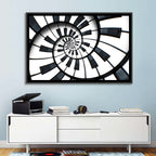 Recursive Spiral Piano Keys Wall Art
